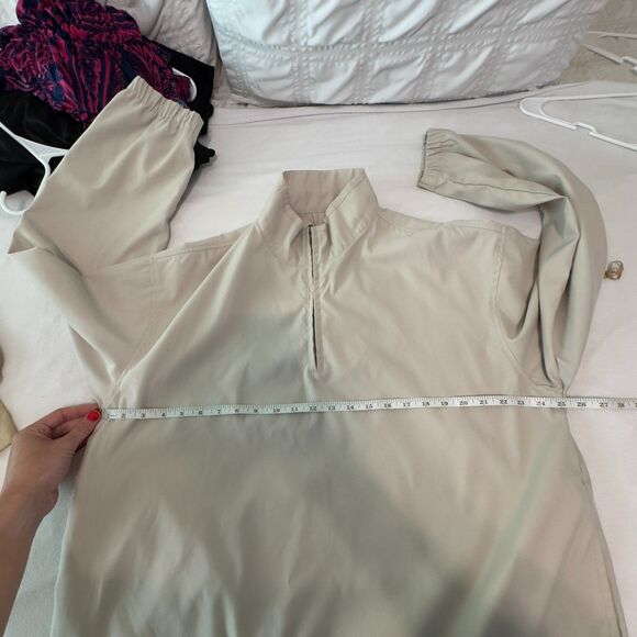 Eddie Bauer Golf Women’s Large Beige Quarter Zip Pullover Jacket Windbreaker - Picture 5 of 8